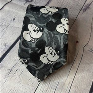 Vintage Cervantes Mickey Mouse Black and Gray Tie 56”